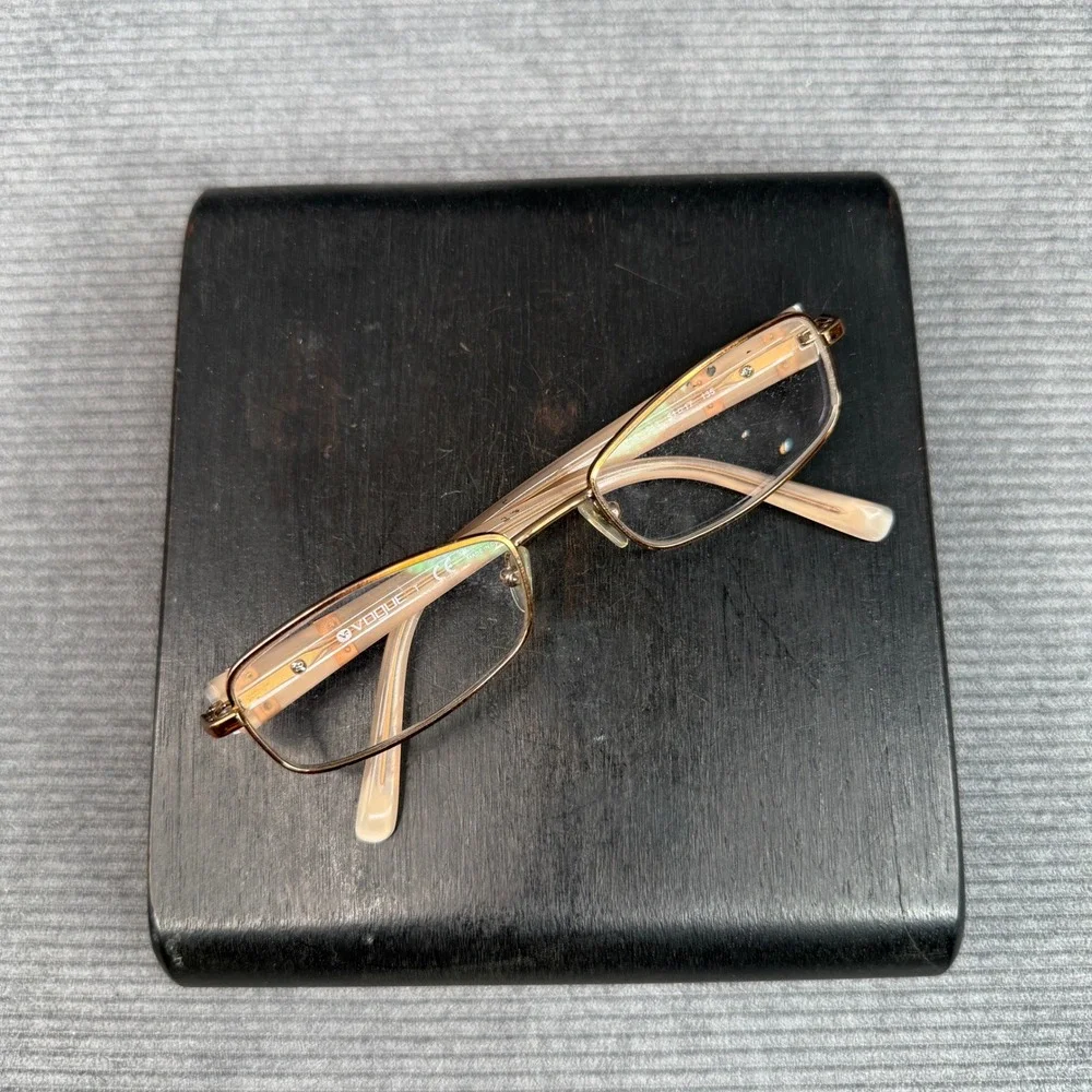 Vogue VO 3713 813 Rose Gold Brown Rectangular Y2K‎ Eyeglasses Frames 51-17-135